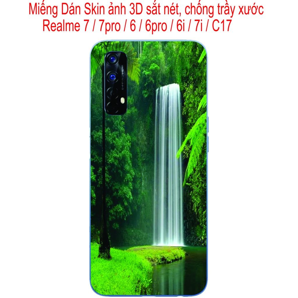 Miếng Dán Skin 3D mặt lưng dành cho Realme 7 7pro / 6 / 6pro / 6i / 7i / C17, chống trầy xước, hình ảnh 3D sắt nét