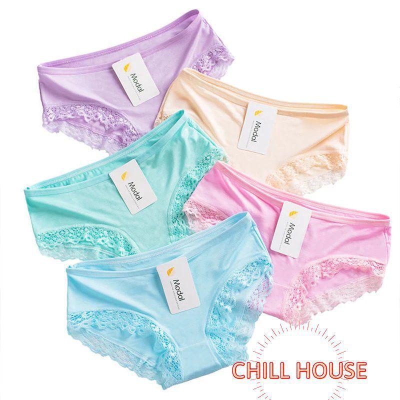 Quần Lót Cotton Mềm Mịn Pha Ren Modal Siêu Thoáng Mát Lạnh Hot - CHILLHOUSE