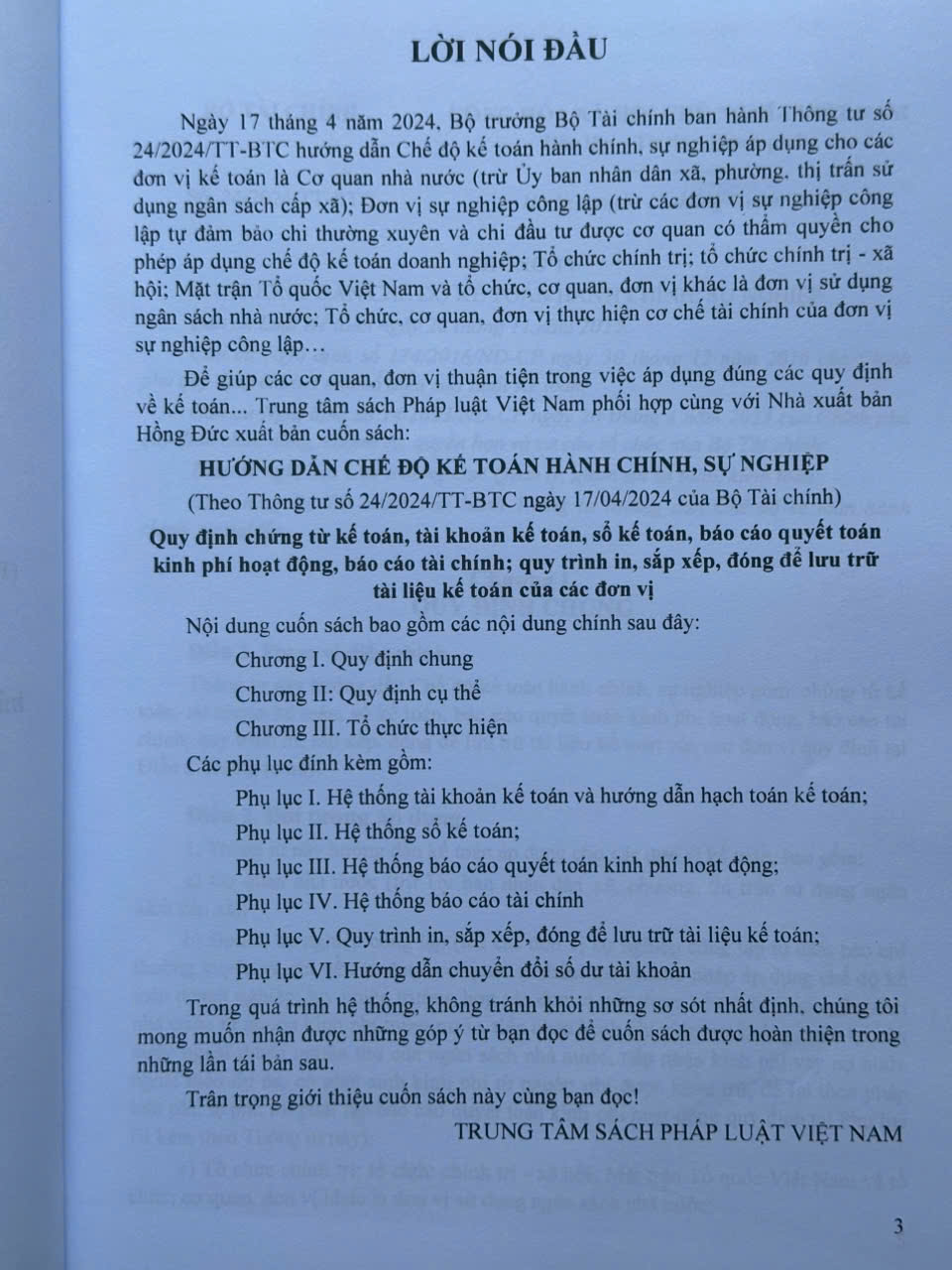 Sách Hướng Dẫn Chế Độ Kế Toán Hành Chính Sự Nghiệp theo Thông tư 24/2024/TT-BTC (V2456T)