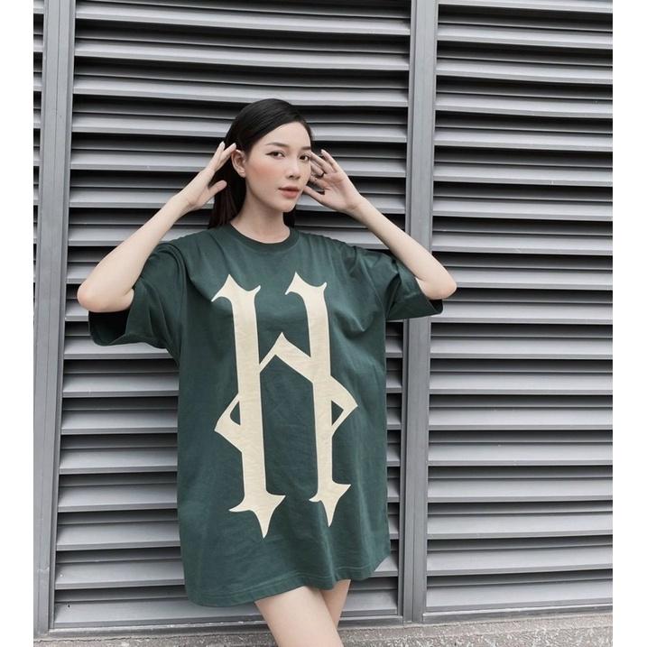 Áo Thun Tay Lỡ Unisex HADES H màu XANH/ĐEN /Nam nữ unisex/ Áo phông cổ tròn form rộng Jaystoree