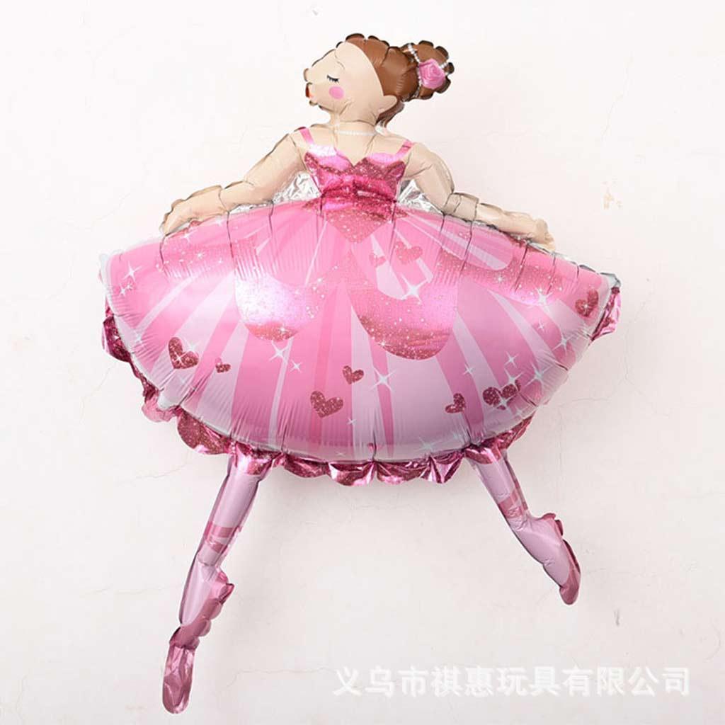 2X Ballet Dancing Girl Foil Balloon Baby Shower Christening Party Decor Pink