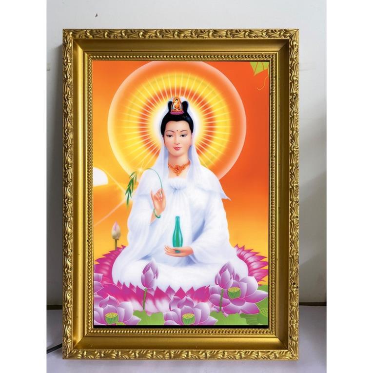 Tranh đèn led nhiều mẫu, adida , tam thánh, quan âm, dược sư, hình thờ cao cấp