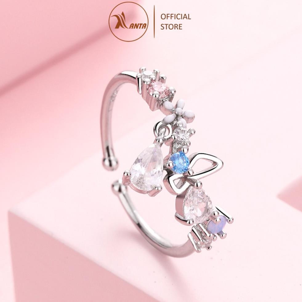 Nhẫn hoa, đính đá pha lê nhân tạo cá tính cho nữ ANTA Jewelry ATJ7034