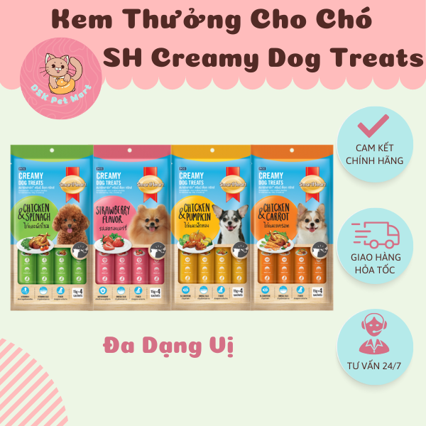 Bánh Thưởng Dạng Kem Cho Chó - SmartHeart Creamy Treats - Gà &amp; Bí Ngô