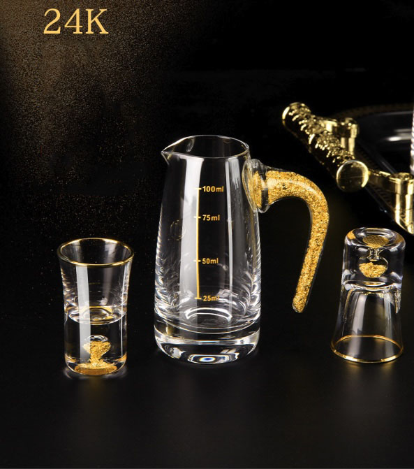 Bộ Ly Rượu Pha Lê Vàng 24K Billionaire Carafe