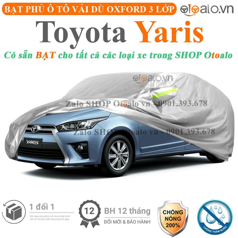Bạt che phủ xe ô tô Toyota Yaris vải dù 3 lớp CAO CẤP BPXOT - OTOALO