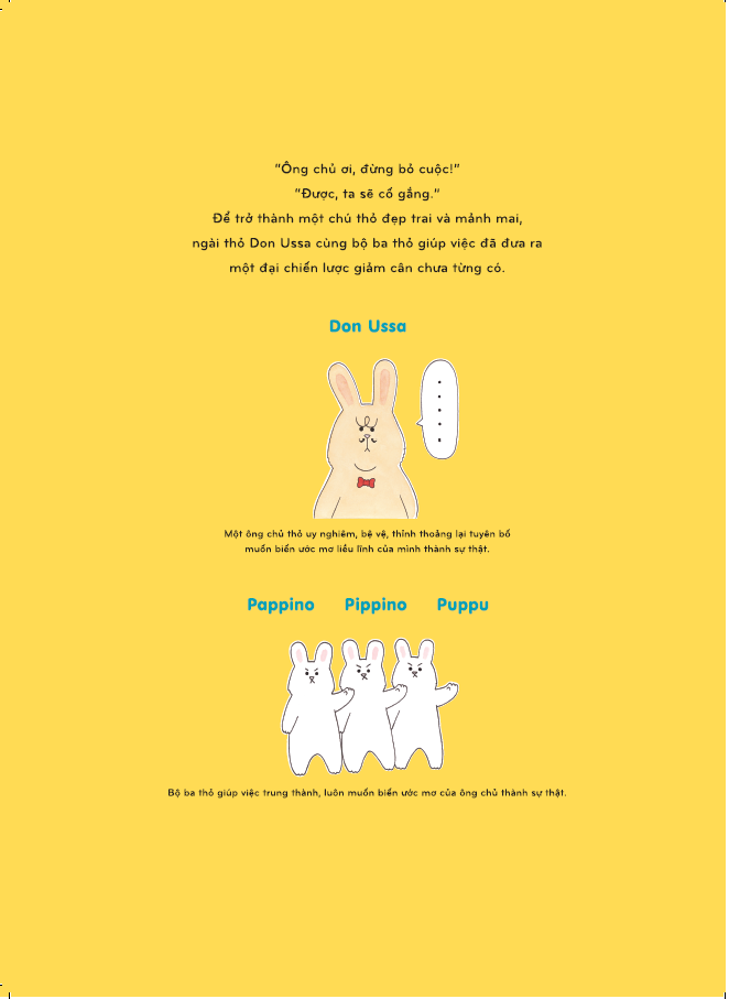 Sách cho bé từ 3 tuổi - Phát triển tư duy Chiến lược giảm cân của thỏ Don Ussa (Truyện tranh Ehon Nhật Bản)