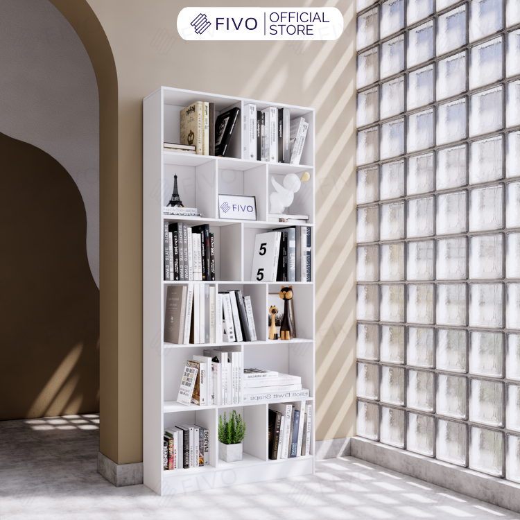 Kệ Sách Đứng Gỗ MDF FIVO FB70 80 x 24 x 179cm 6 Tầng Chia Nhiều Ngăn Có Tấm Lưng Phía Sau – Hàng Chính Hãng – Màu trắng Kệ Sách Đứng Gỗ MDF FIVO FB70 80 x 24 x 179cm 6 Tầng Chia Nhiều Ngăn Có Tấm Lưng Phía Sau – Hàng Chính Hãng – Màu trắng
