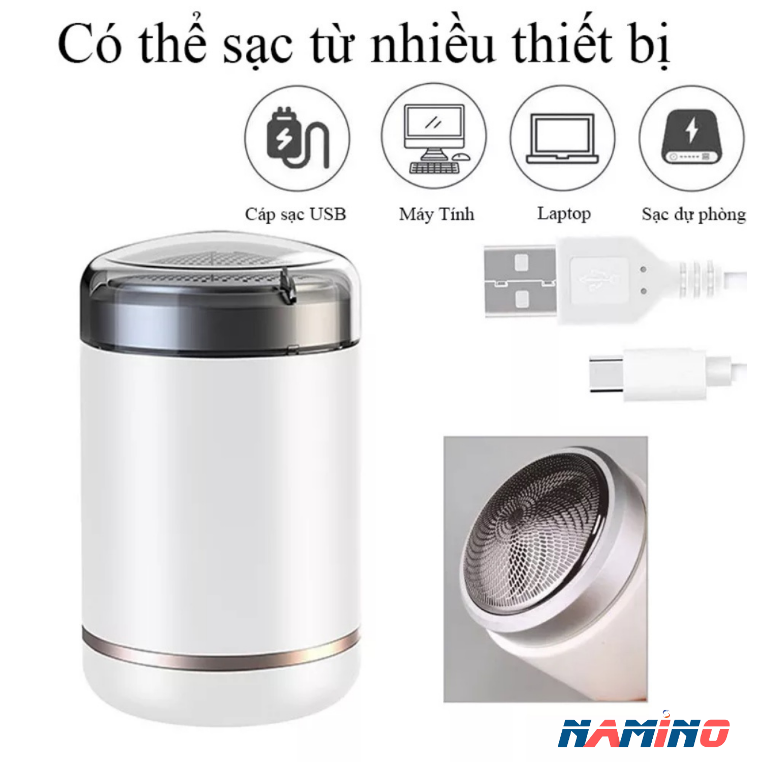 Máy cạo râu mini không dây sạc pin, chống trầy , chống nước tuyệt đối - Tiêu chuẩn Nhật Bản