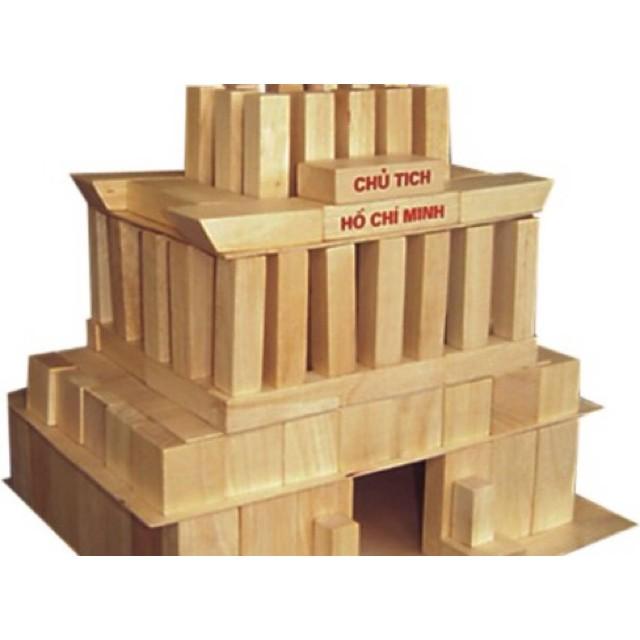 Đồ chơi xếp hình xây dựng lăng Bác, đồ chơi lắp ghép chi tiết gỗ xếp các mô hình tư duy sáng tạo cho bé
