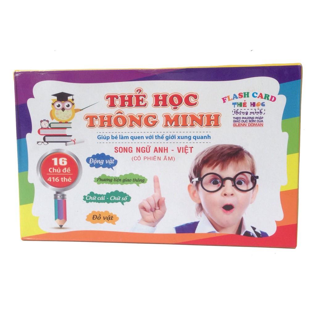 Bộ thẻ học thông minh 16 chủ đề song ngữ/ Dạy bé nhận viết thế giới xung quanh