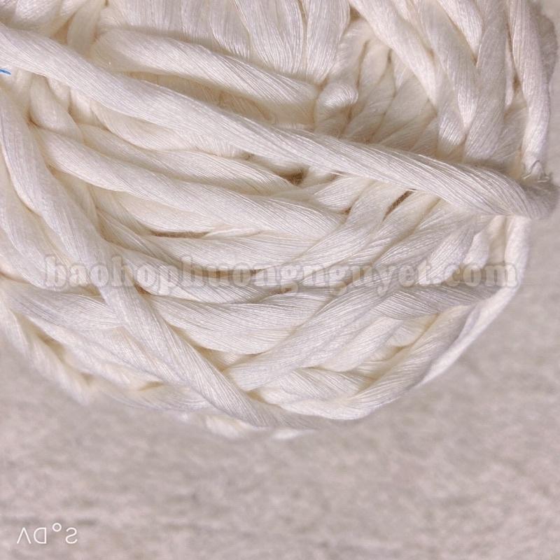 Dây thừng macrame cotton 1 xoắn size 3mm, 5mm màu kem sữa