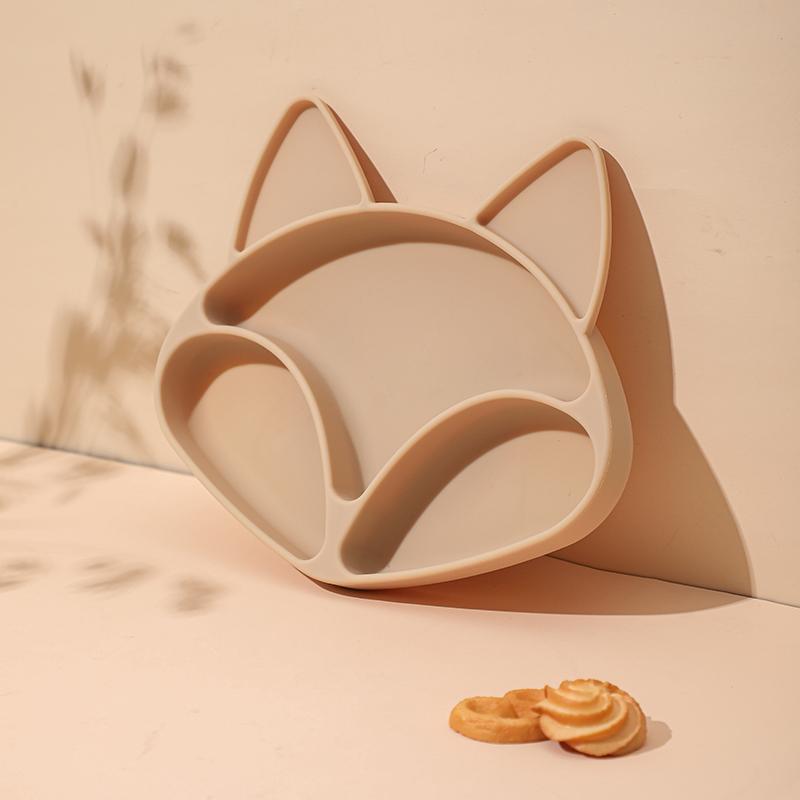 Trẻ Em Dễ Thương Silicone Cho Bé Tấm Đĩa Dùng Tiệc Bộ Hoạt Hình Fox Kids Của Bộ Đồ Ăn Cho Bé Món Ăn Trẻ Em Thứ Ăn Ser