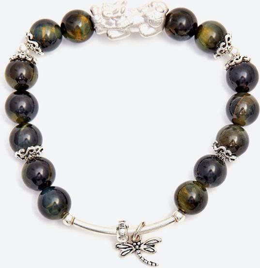 Vòng tay đá mắt hổ phối tỳ hưu bạc Ngọc Quý Gemstones