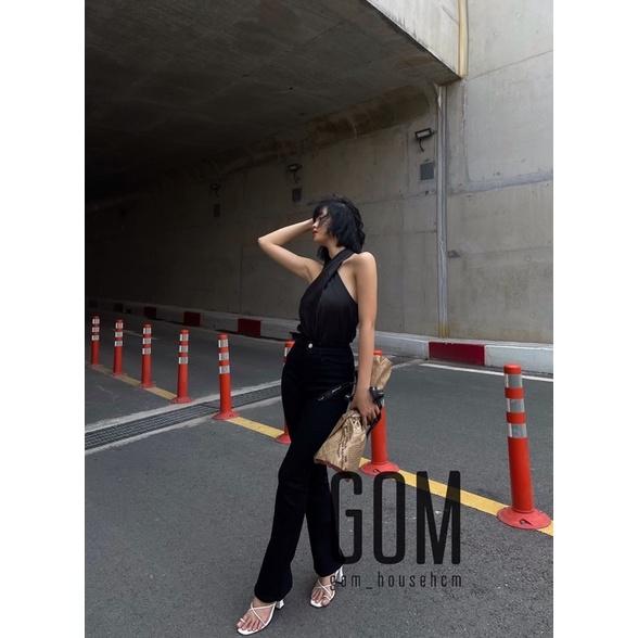 Áo lụa cổ yếm Cee top