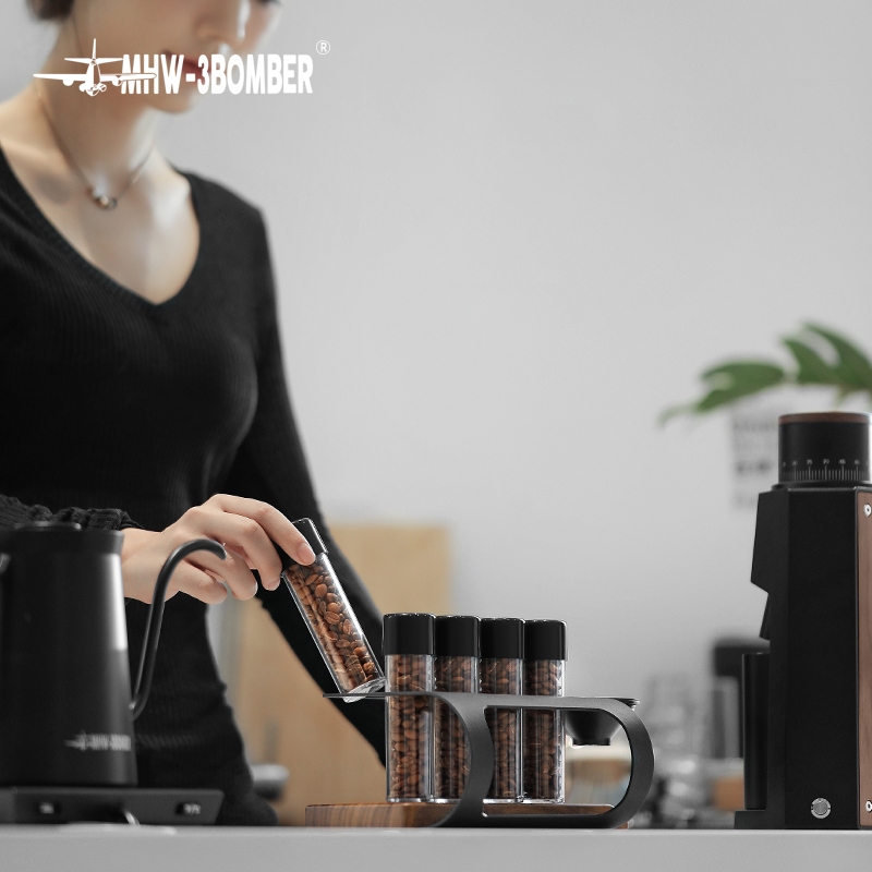 Bộ 8 Ống Đựng Hạt Cà Phê Kèm Khay Gỗ và Phễu MHW-3BOMBER | ENERGY TUBES SETS