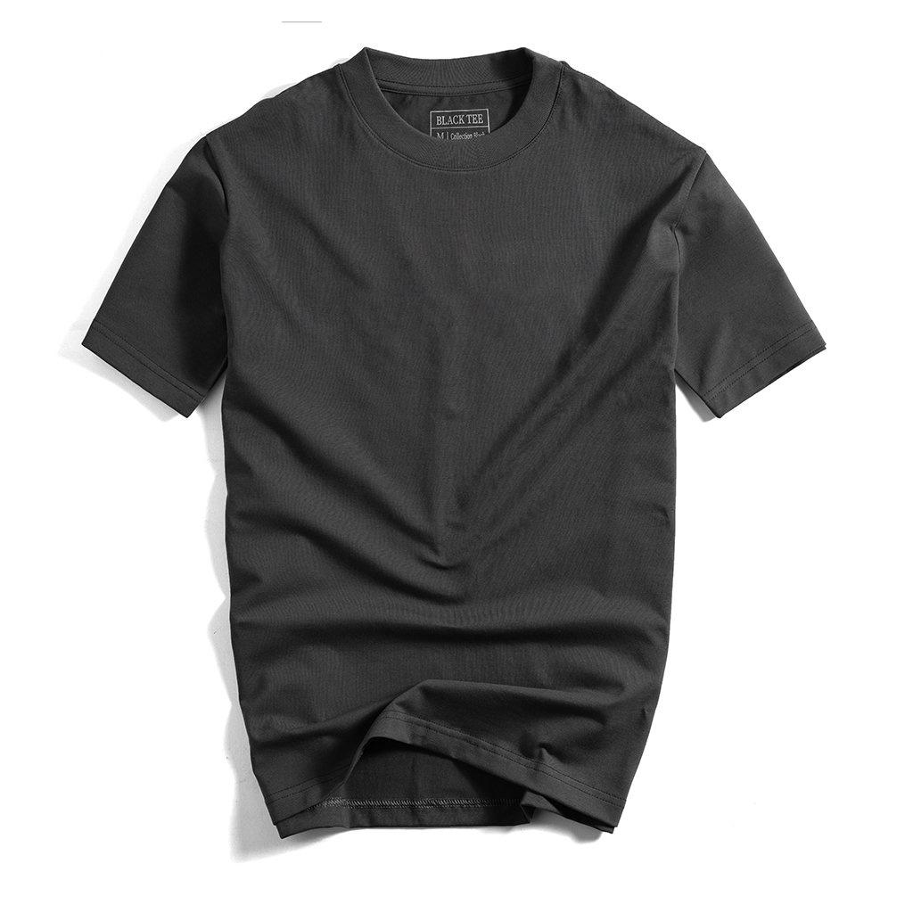 Áo thun T-SHIRT màu xám in chữ BLACK TEE vải cotton sang xịn dành cho nam nữ TSBLT0030
