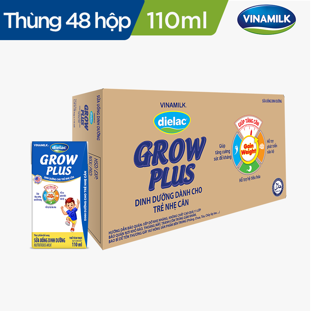 COMBO 48 SỮA BỘT PHA SẴN DIELAC GROW PLUS (XANH) 110ML