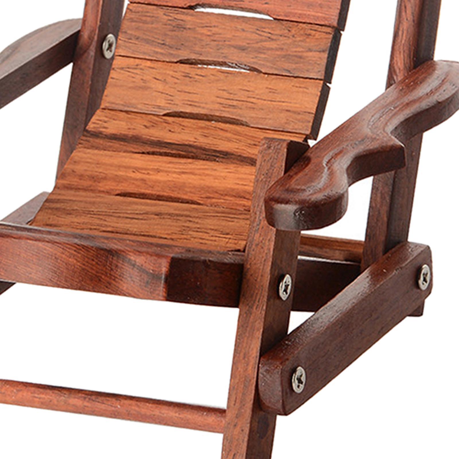 Wooden Deck Chair Desktop Phone Holder Bracket Support Decorative for Travel