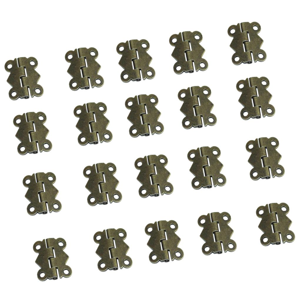 20Pcs Retro Iron Butterfly Butt Door Hinge Internal Gate Cabinet Fixed Tool