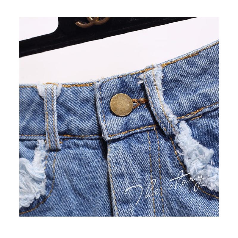 Quần Short Denim Ống Rộng Lưng Cao Plus Size Dành Cho Nữ