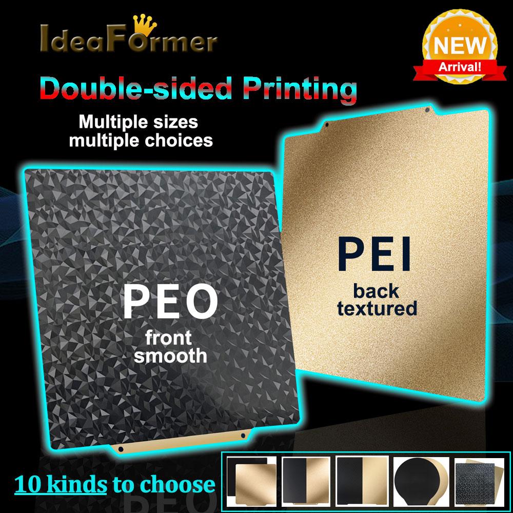 Giường mới được làm nóng đôi PEO PEI Spring Steel Tờ Bed Pei Base từ trường 180/220/235/310mm cho máy in 3D Ender 3 Nâng cấp Ender 5