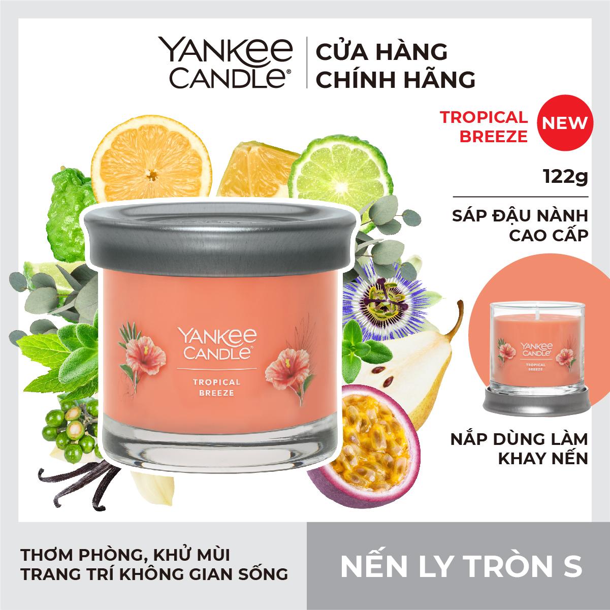 Nến ly tròn sáp đậu nành Yankee Candle size S - Tropical Breeze