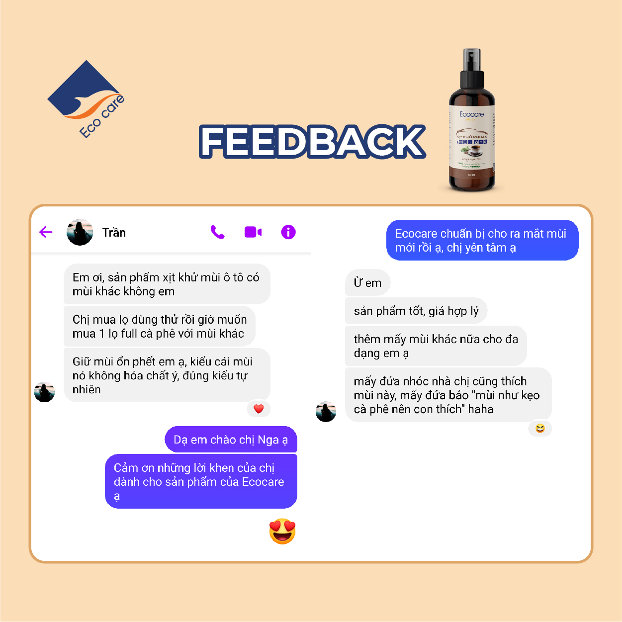 Xịt Khử Mùi Và Khử Khuẩn Ô Tô Ecocare 50ml Công Nghệ Nano Bạc Vượt Trội Xóa Bỏ Nỗi Lo Say Xe