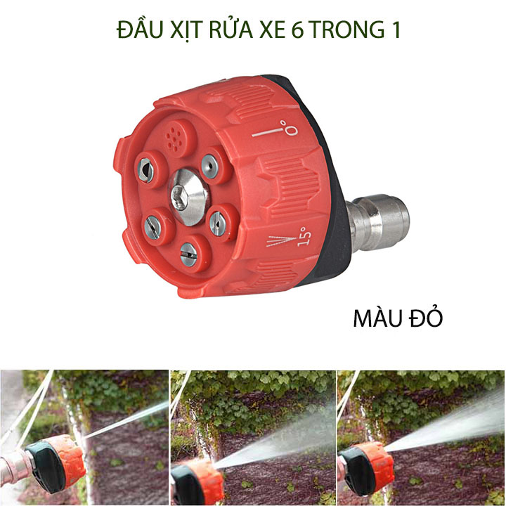 Đầu vòi xịt rửa xe 6 trong 1 gắn súng rửa xe, đầu kết nối nhanh 1/4 inch và đầu phun bằng thép không gỉ