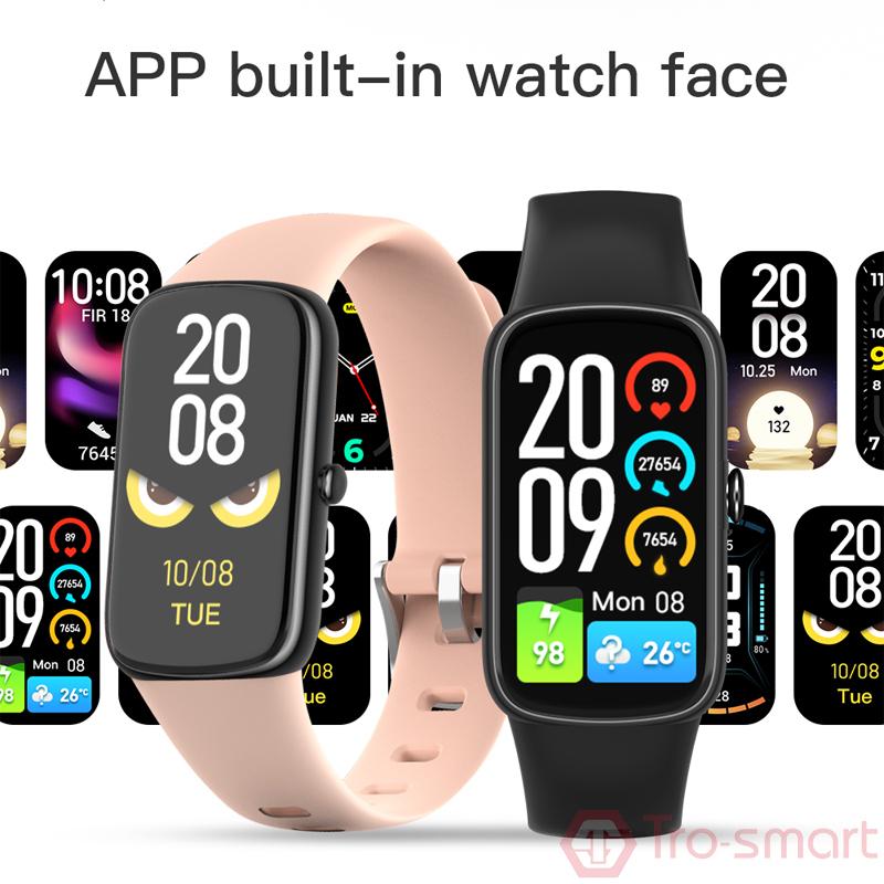 Full Touch Band SMART Fitness Bracelet Men Women Thể thao băng thông minh huyết áp oxy theo dõi nhịp tim thông minh Đồng hồ thông minh màu không thấm nước: Đen