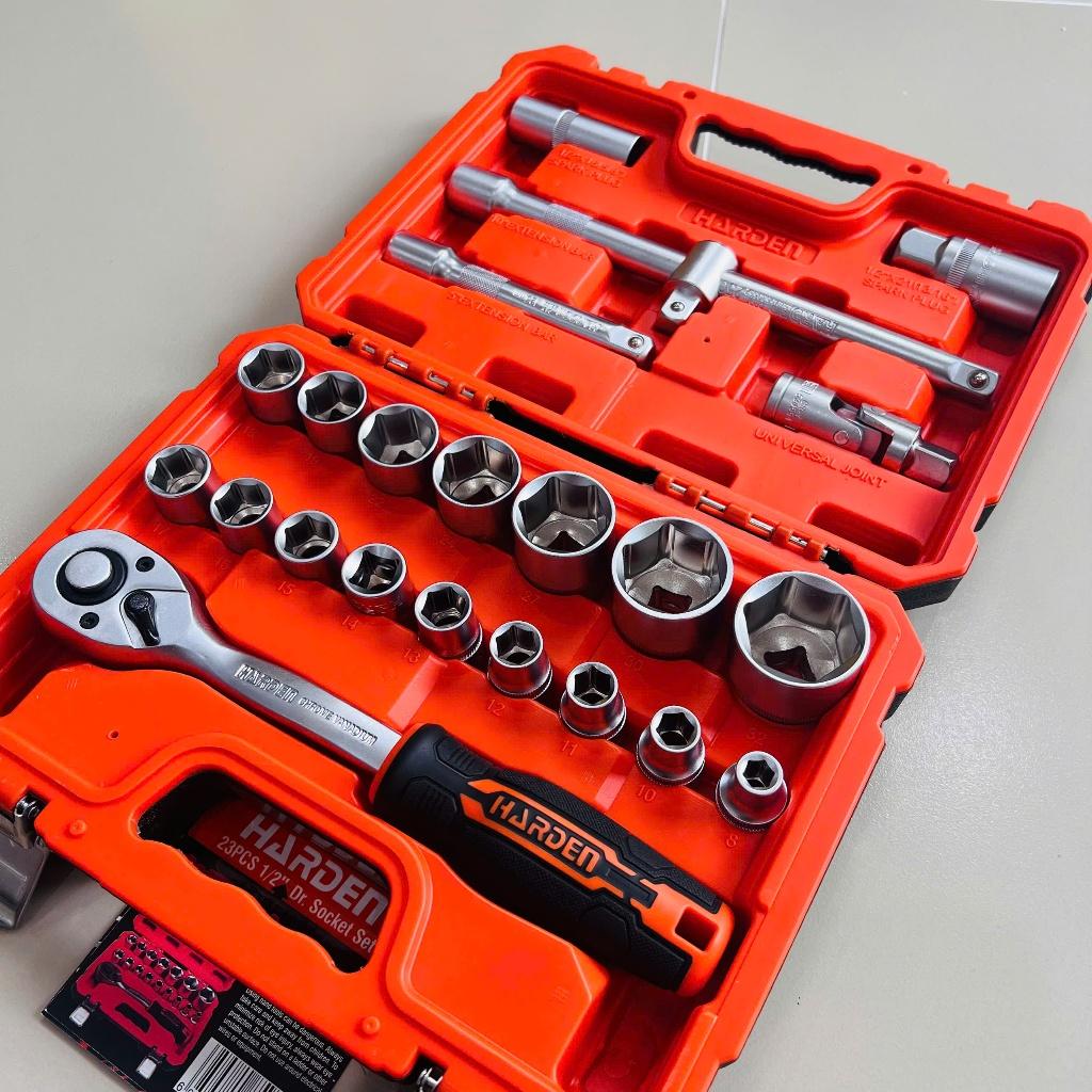 Bộ Khẩu Tuýp 1/2” 23 Món – Có Đầu Bugi, Tay Vặn 72 Răng – Chất Liệu CR-V