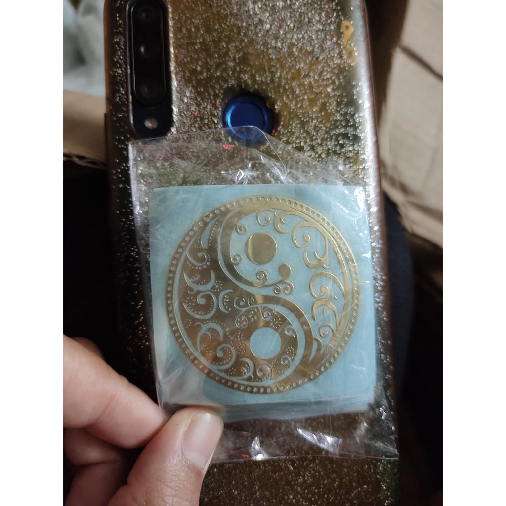 Thái cực đồ Âm Dương sticker vàng dán điện thoại cao cấp