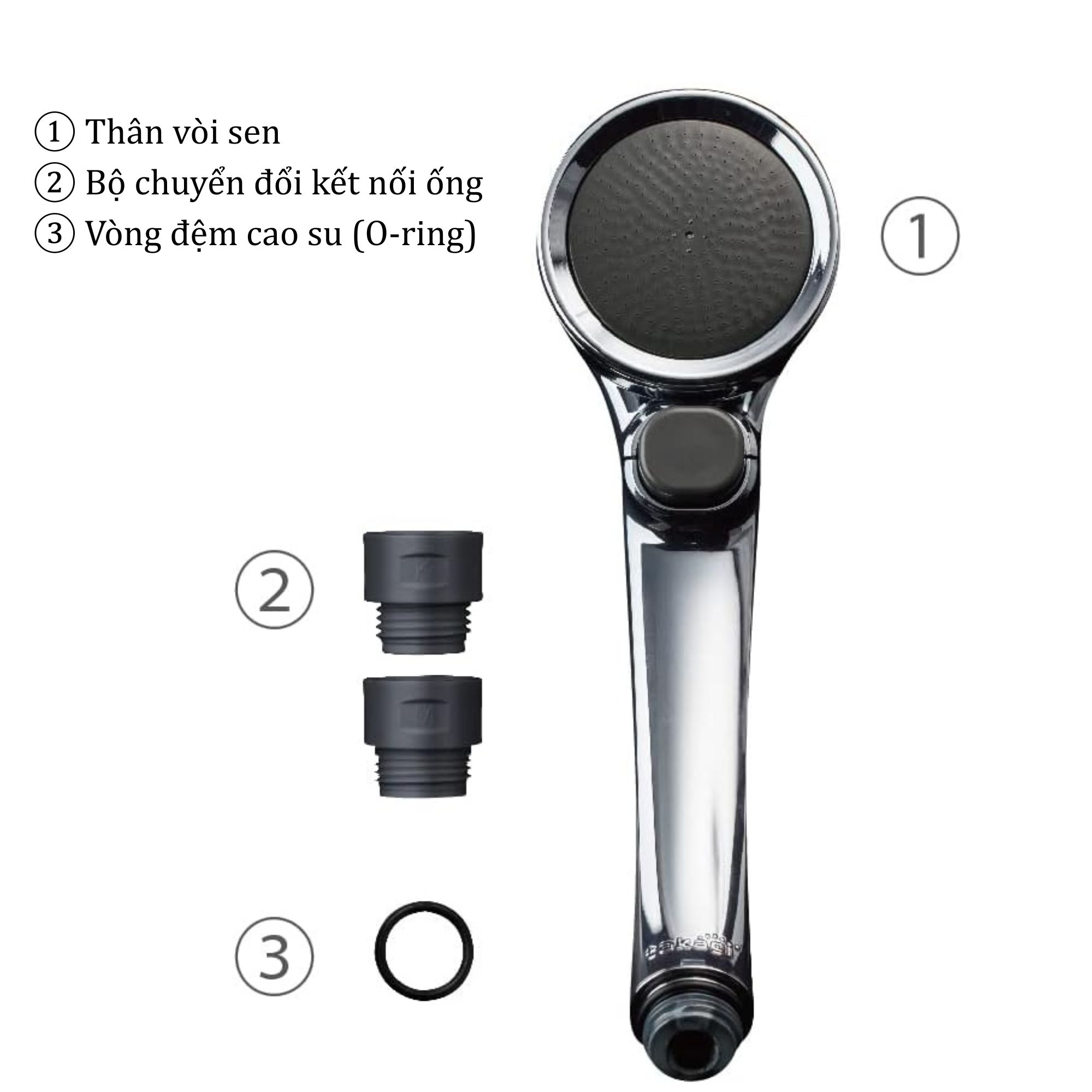 Vòi sen tắm mạ WT có nút dừng Takagi (JSB022MN)