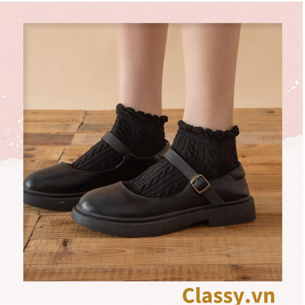 Classy Tất sọc gân, bo chun ở cổ, siêu êm, siêu giữ ấm G1432
