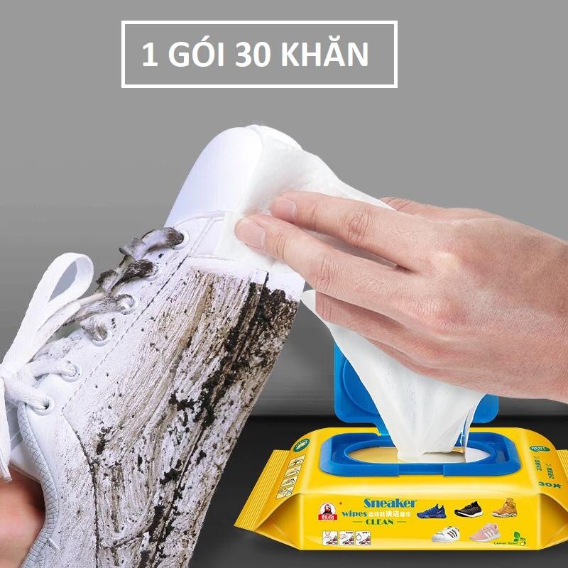 Giấy Lau Giày Siêu Sạch - Khăn Lau Giày Đa Năng Giày Sneaker, Giày Da, Giày Thể Thao Gói 30 Tờ