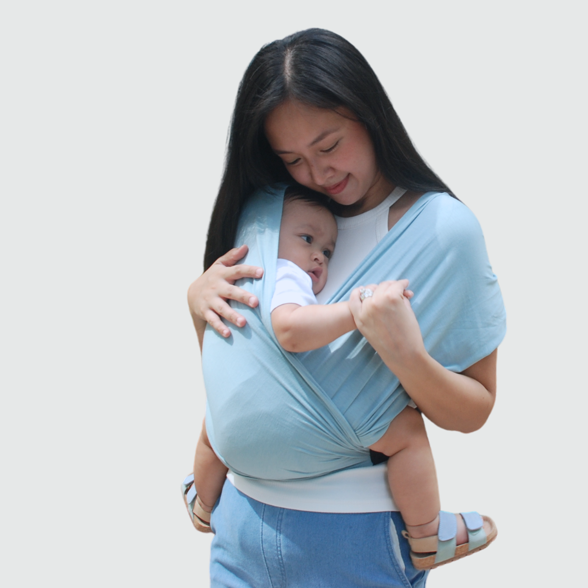 Địu Vải EmBé Sling Dòng Flex Và Flex Plus Màu Ocean Cho Bé Từ 0 Đến 24 Tháng Tuổi