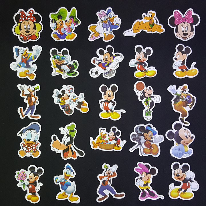 Bộ Sticker dán cao cấp chủ đề MICKEY MOUSE - Dùng dán Xe, dán mũ bảo hiểm, dán Laptop