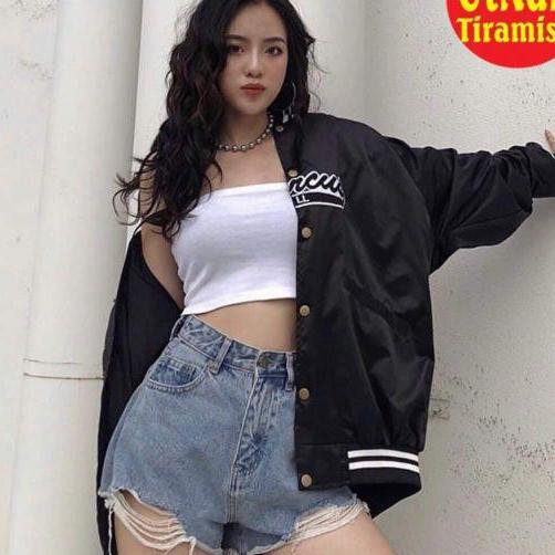 Áo khoác Bomber thu đông ker viền thời trang Hàn Quốc. Áo gió mềm nhẹ phối cúc bấm cá tính. METSHOP
