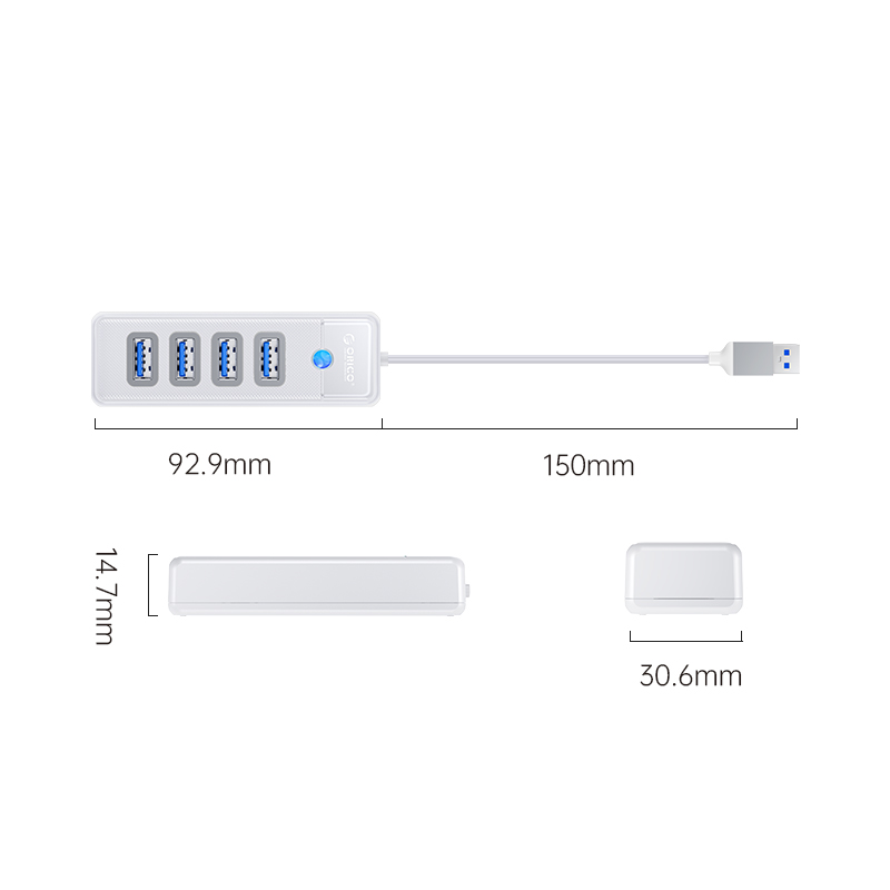 Bộ Chia USB-A sang 4 cổng USB 3.0 PW4U-U3-015 Orico - Hàng Chính Hãng