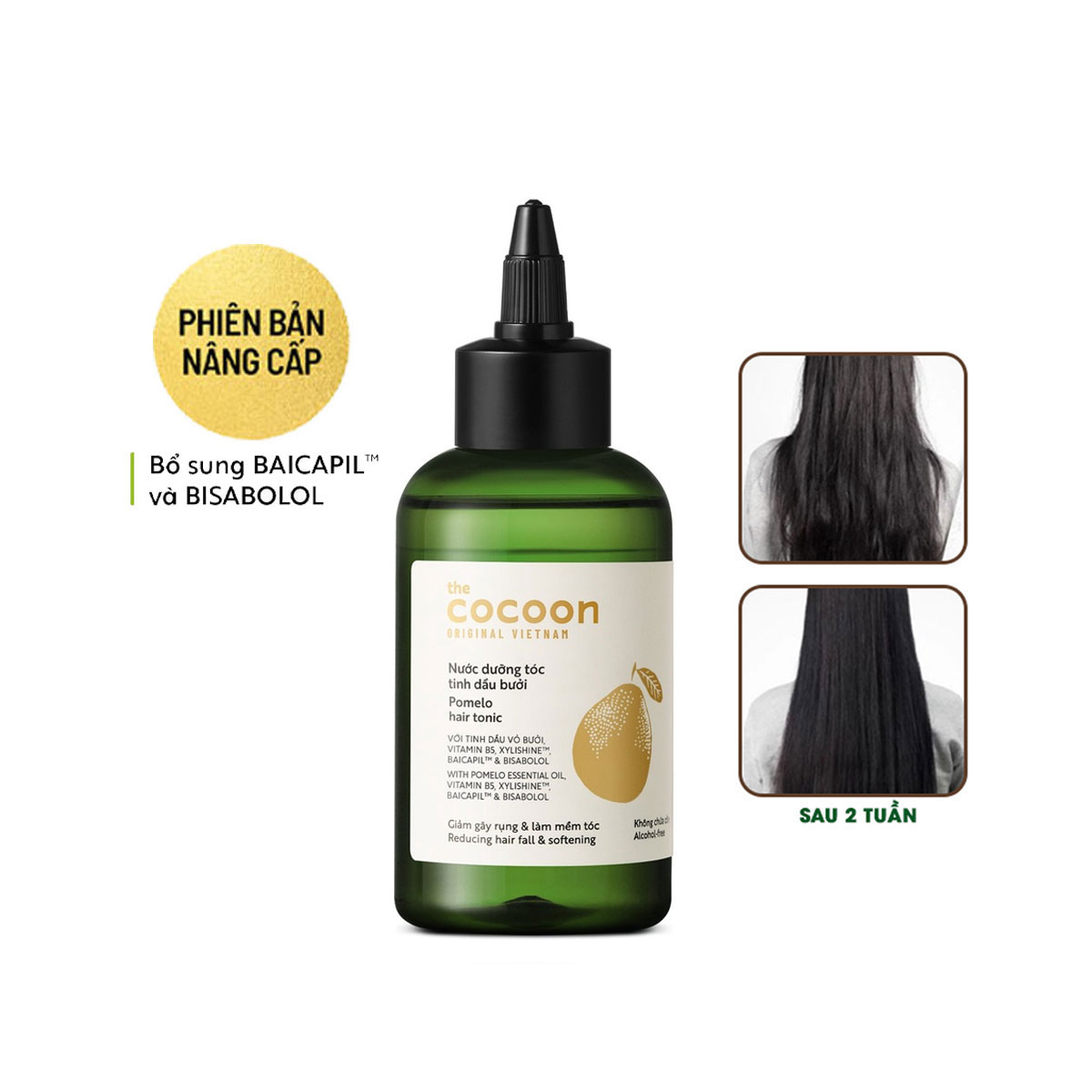 Nước dưỡng tóc tinh dầu bưởi Cocoon Bản Nâng Cấp giúp giảm gãy rụng hỗ trợ tóc 140ml