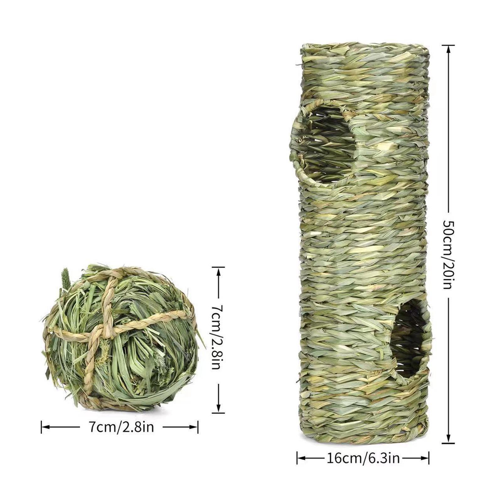 Hamster Grass Tunnel Toy Interactive Toy with Ball for Hamster Pocket Pets