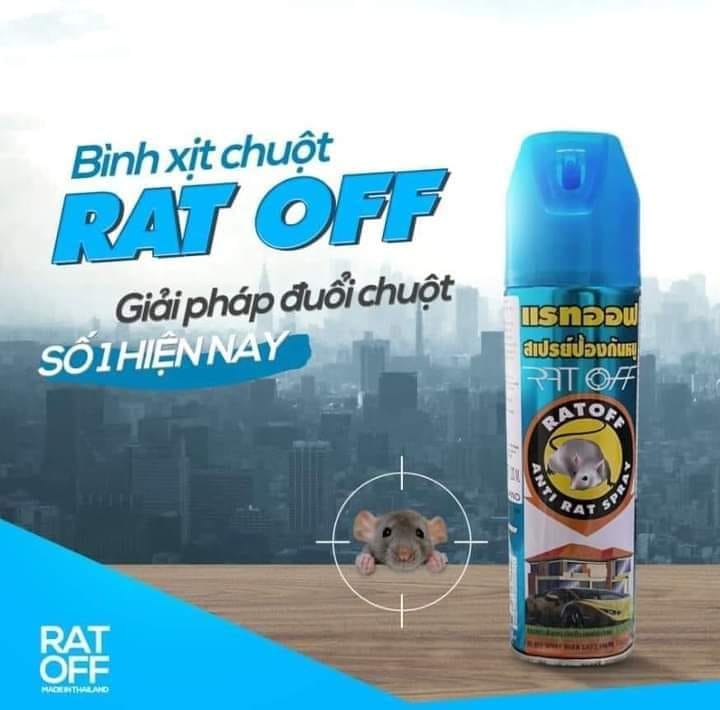 Chai xịt đuổi chuột Rat Off - Anti rat spray Thái Lan, Loại mới 300ml, Xịt đuổi chuột an toàn và hiệu quả, Hàng Chính Hãng