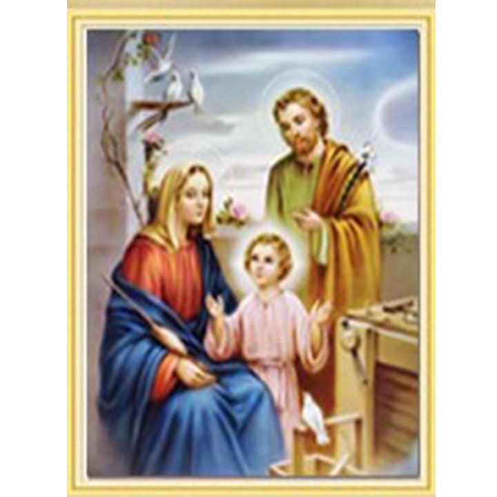 Tranh thêu gia đình thánh gia LV3028 - kích thước: 50 * 67cm.