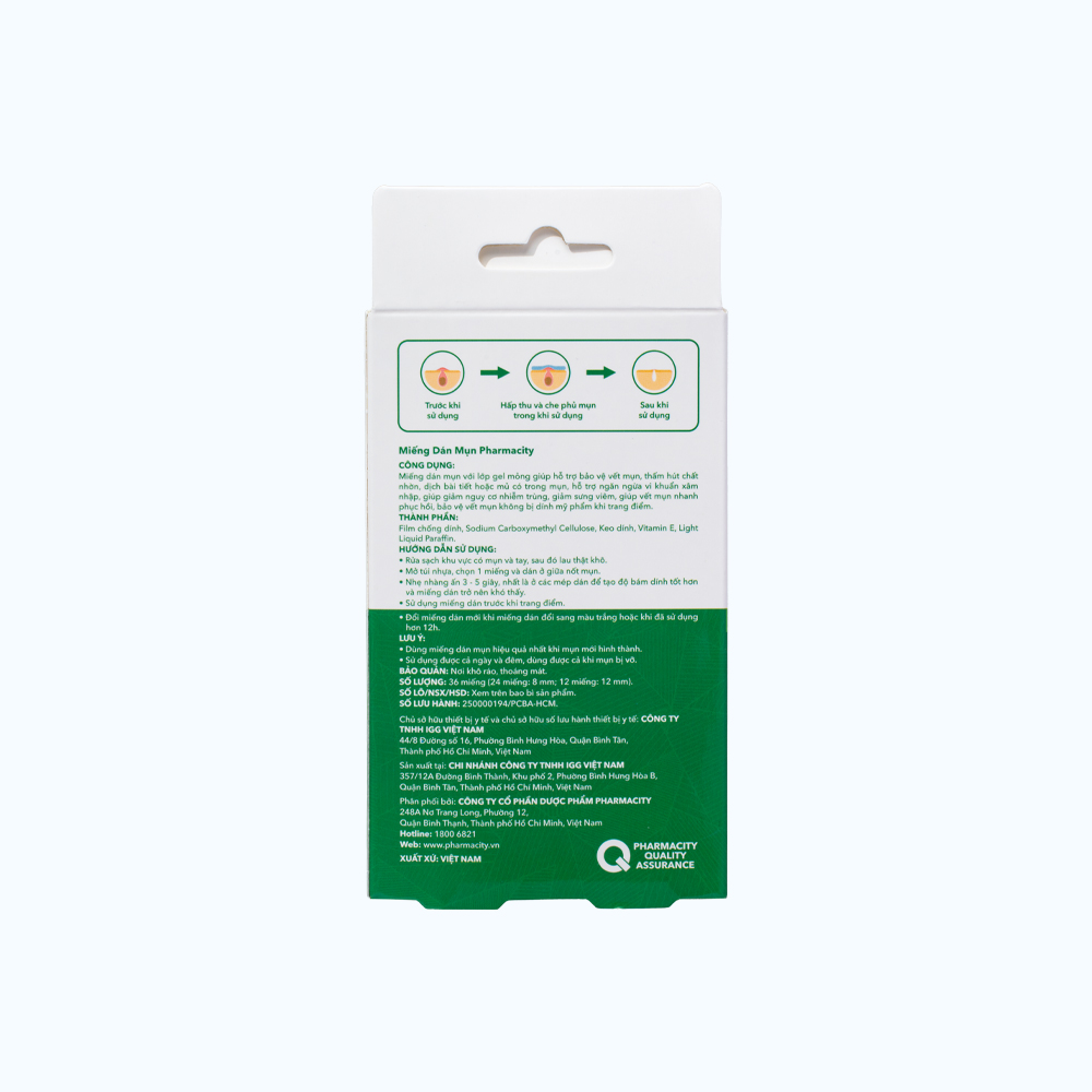 Miếng dán mụn Pharmacity hộp 36 miếng