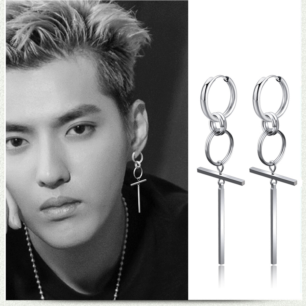 Bông tai unisex ý tưởng hình học mạnh mẽ bụi bặm