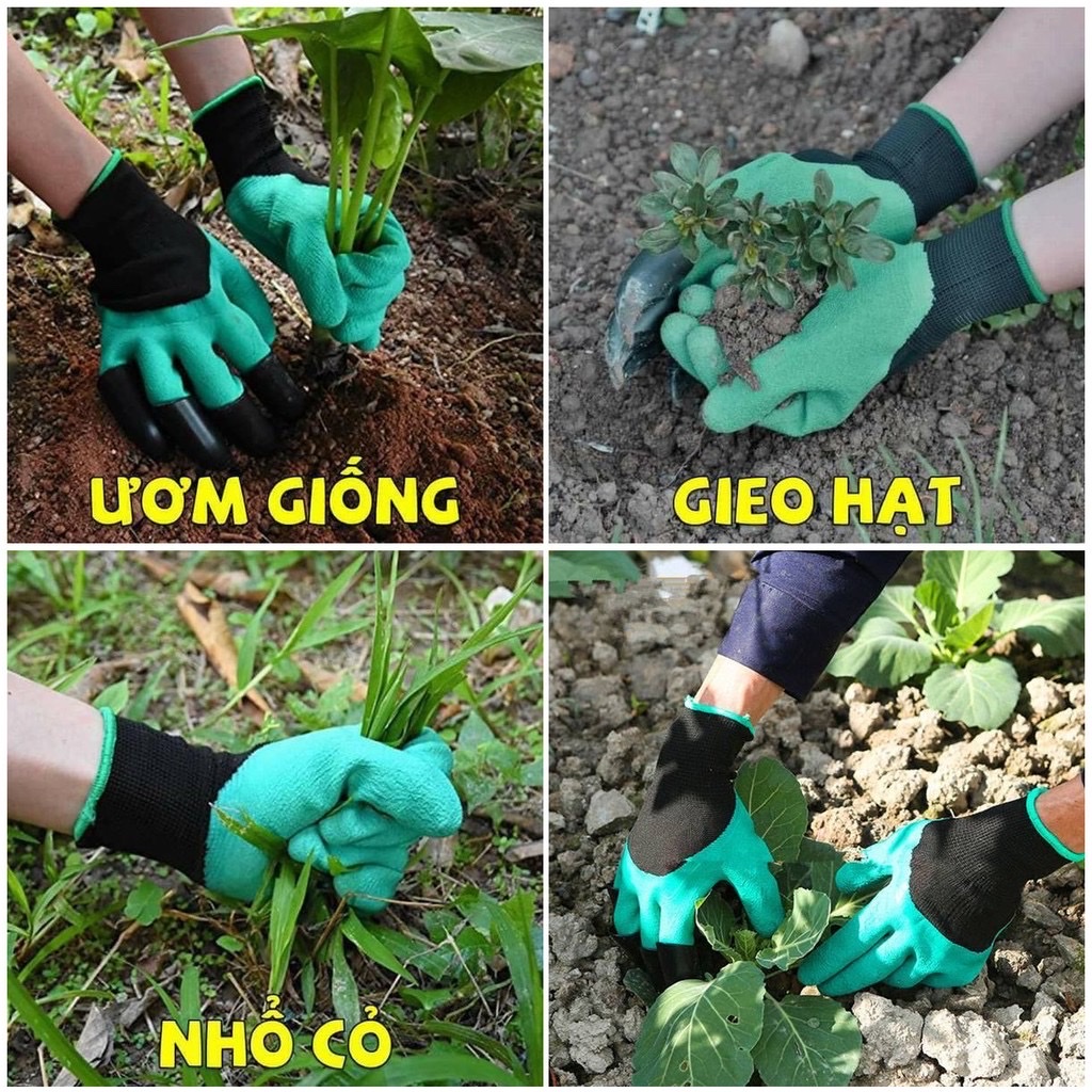Găng tay chuyên dụng làm vườn có móng vuốt  ,  bới đất , chăm sóc cây , chống thấm nước , co giãn đàn hồi tốt  siêu bền , dễ vệ sinh 