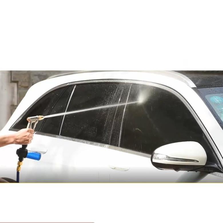 ️ Bộ dây vòi xịt nước rửa xe, tưới cây . tăng áp 3 lần, loại 3m,5m 206587 cút sập,nối vàng+ tặng mở chai