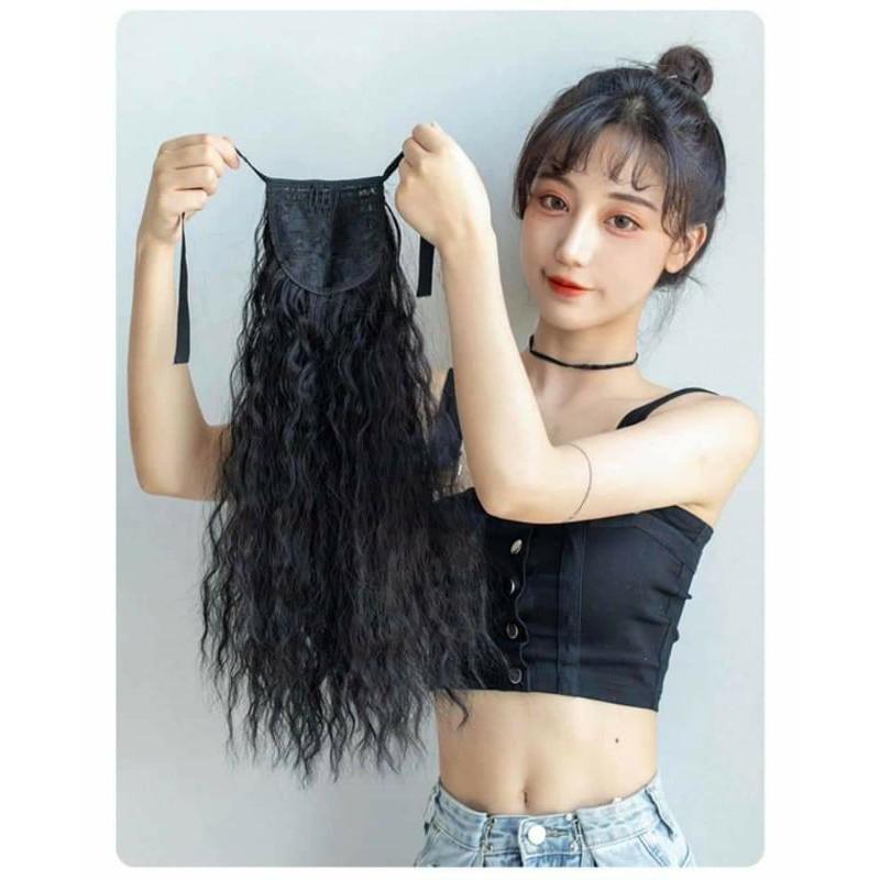 Tóc giả cột xù️ tóc ngắn 50cm cao cấp