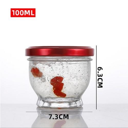 Hũ Thủy Tinh Đựng Yến Sen Nắp Thiết 75ml , 100ml , 150ml | Tùy Chọn Dung Tích , Hũ Đựng Yến Cao Cấp - MÀU NẮP NGẪU NHIÊN