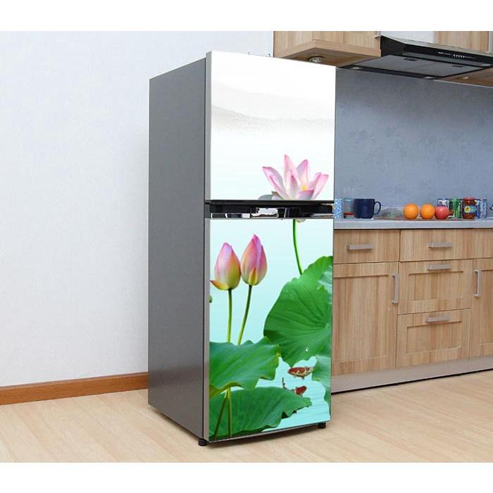 DECAL DÁN TỦ LẠNH MẪU SEN A ĐẸP - BỀN - SANG